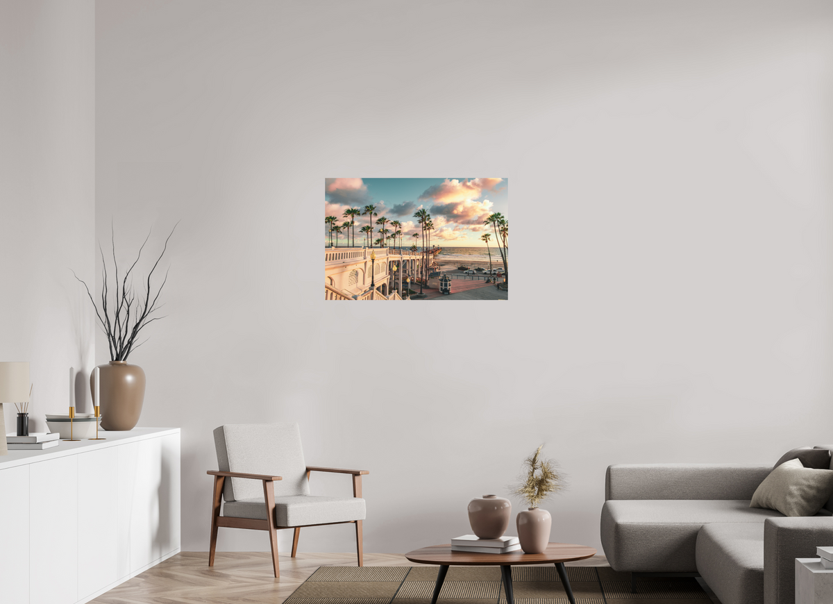 36 x 24″, Direct Print on Aluminum Dibond Beautiful Clouds at the Oceanside Pier