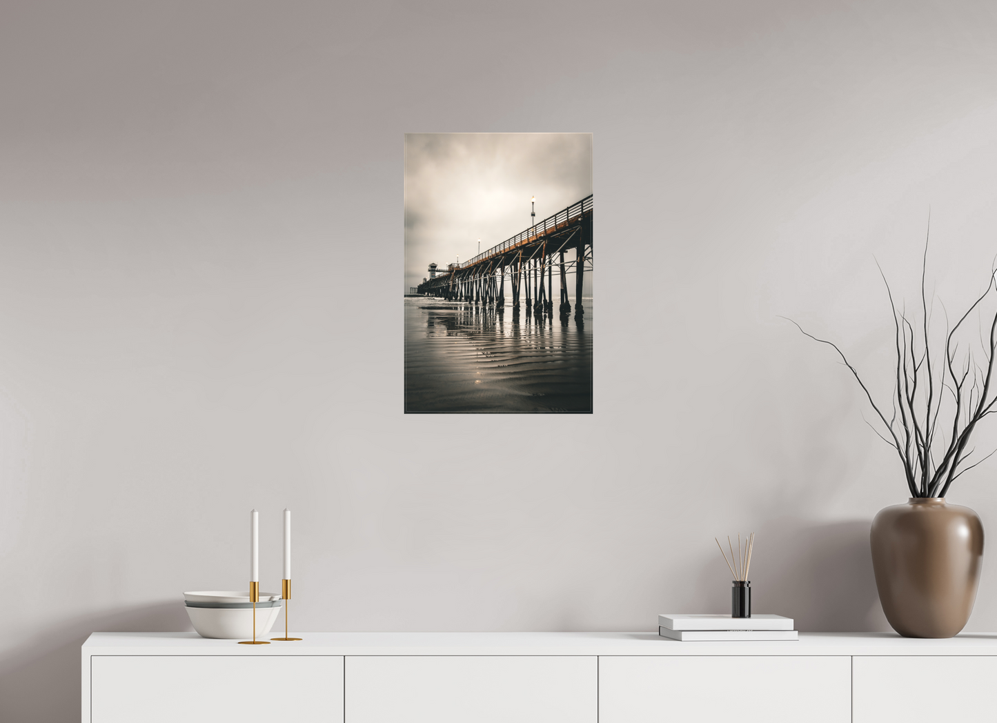 16 x 24″, Matte Canvas on Stretcher Frame Oceanside Pier in the Morning