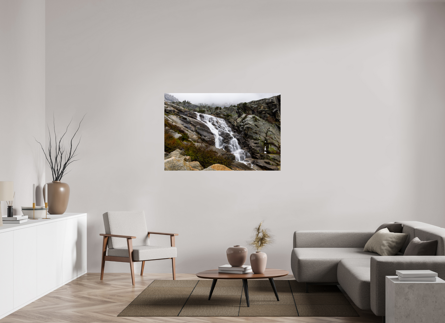 54 x 36″, Metal on Aluminum Backing Tokopah Falls