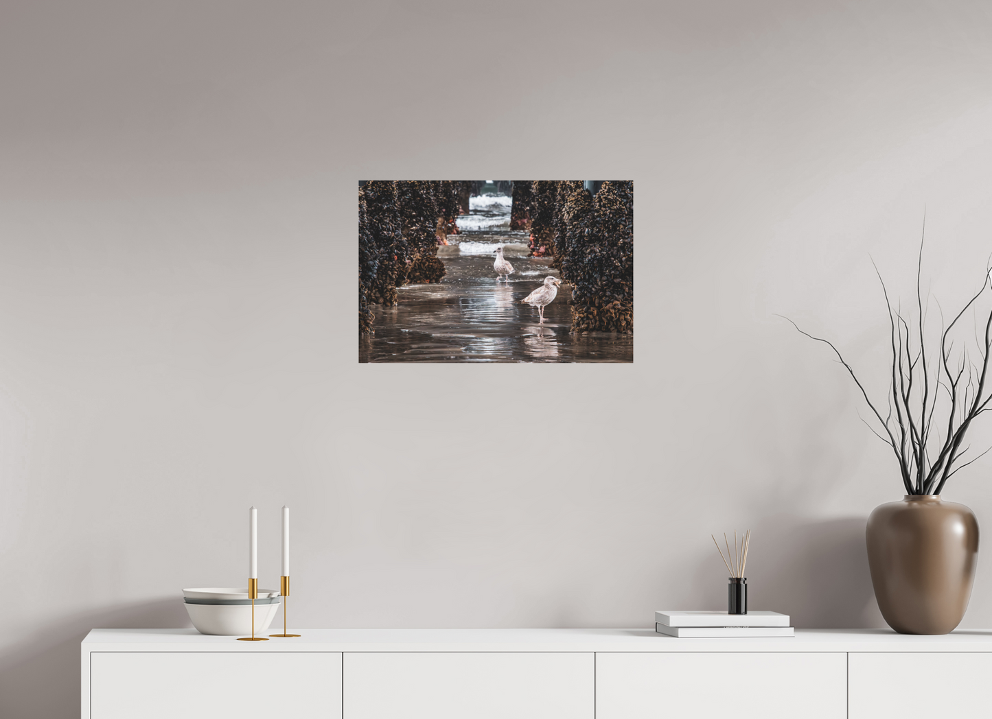 24 x 16″, Direct Print on Aluminum Dibond Under the Oceanside Pier