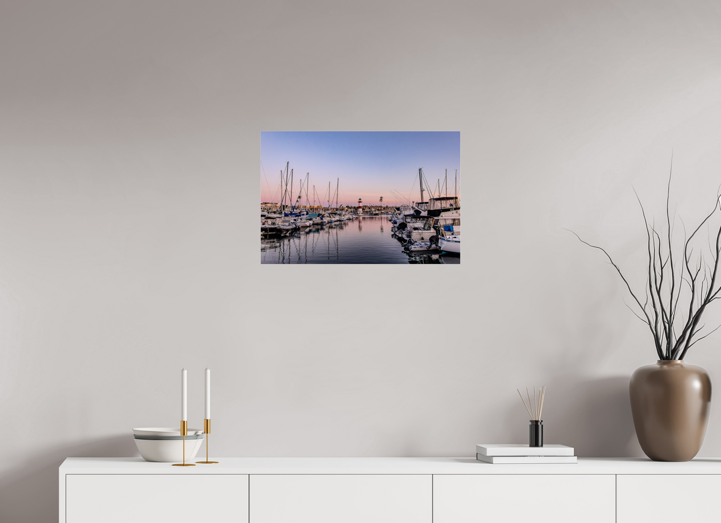 24 x 16″, Metallic Photo Print under Acrylic Glass The Oceanside Harbor