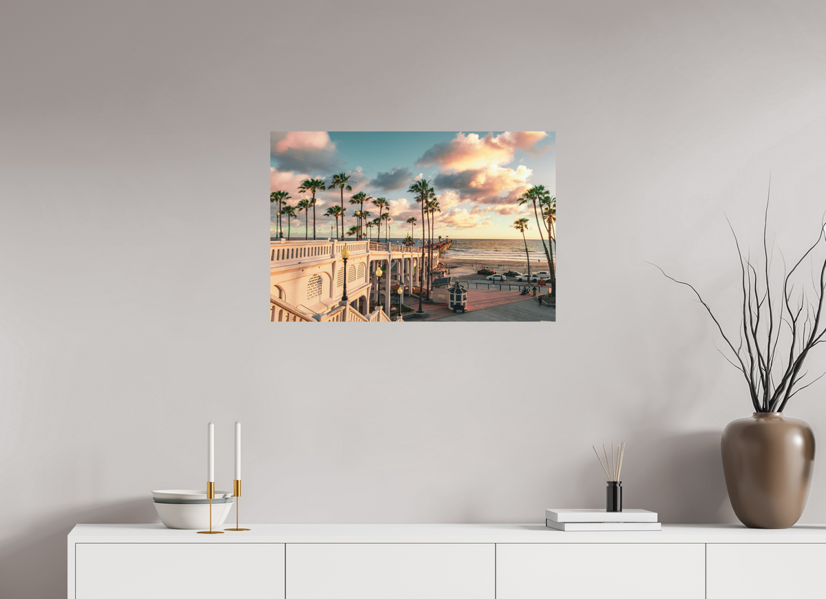 30 x 20″, ChromaLuxe HD Metal Print Beautiful Clouds at the Oceanside Pier