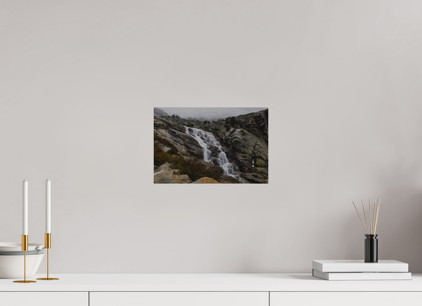 12 x 8″, Direct Print on Brushed Aluminum Tokopah Falls