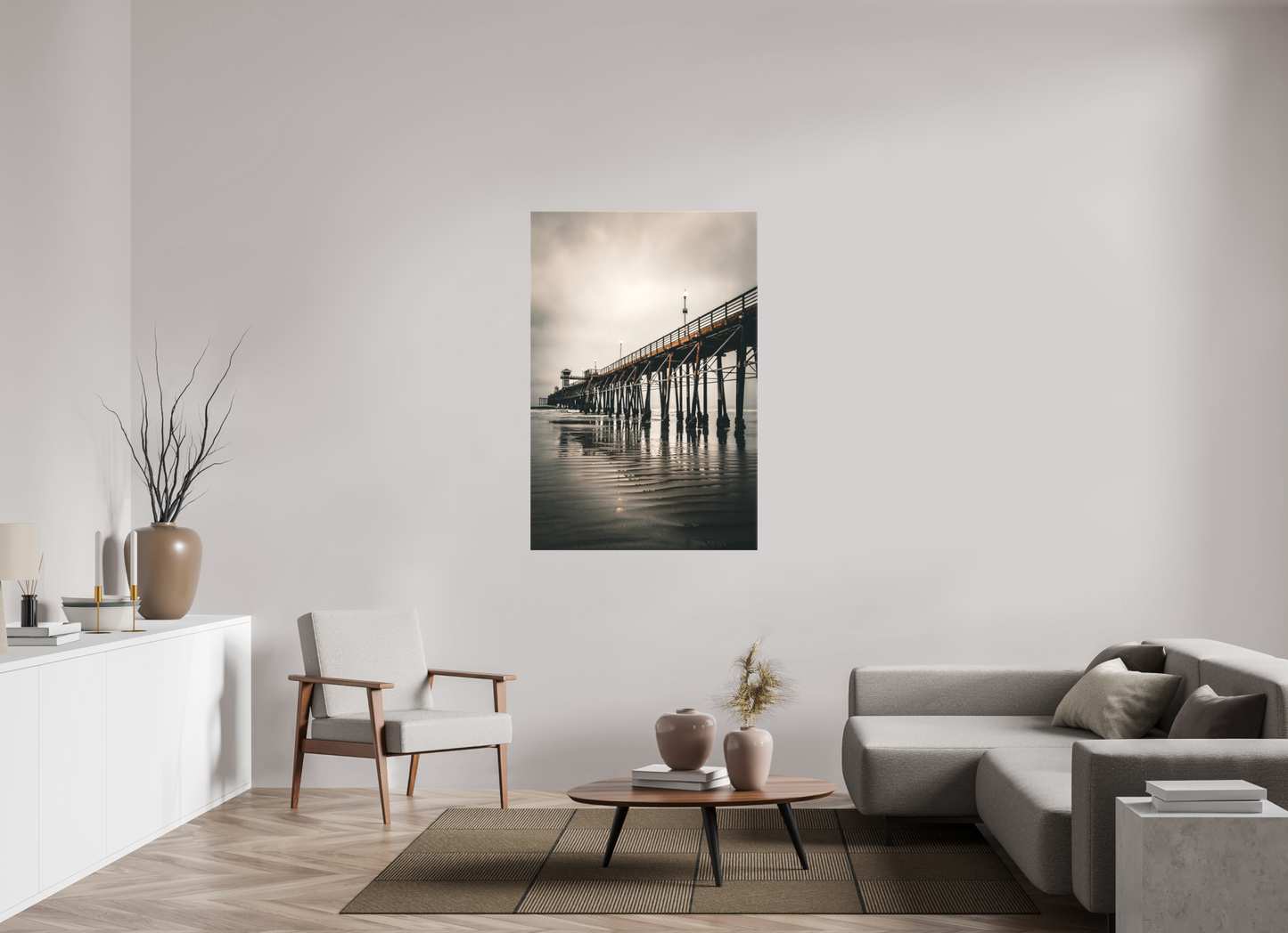 36 x 54″, Matte Canvas on Stretcher Frame Oceanside Pier in the Morning