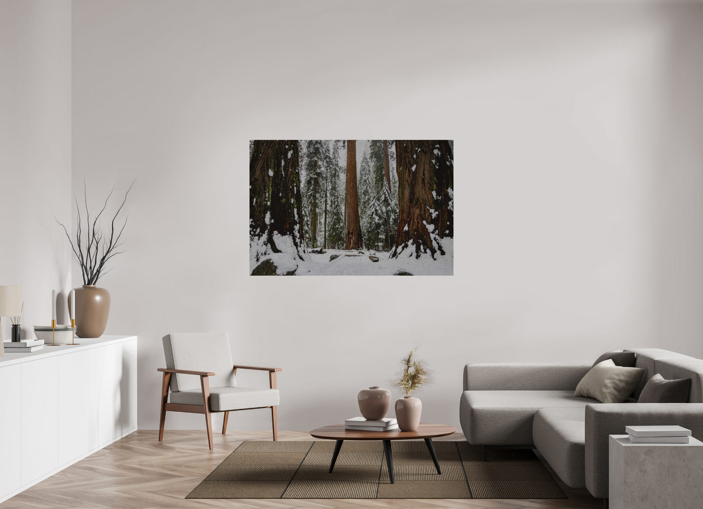 60 x 40″, Direct Print on Brushed Aluminum Sequoia Trees at Big Trees Trail