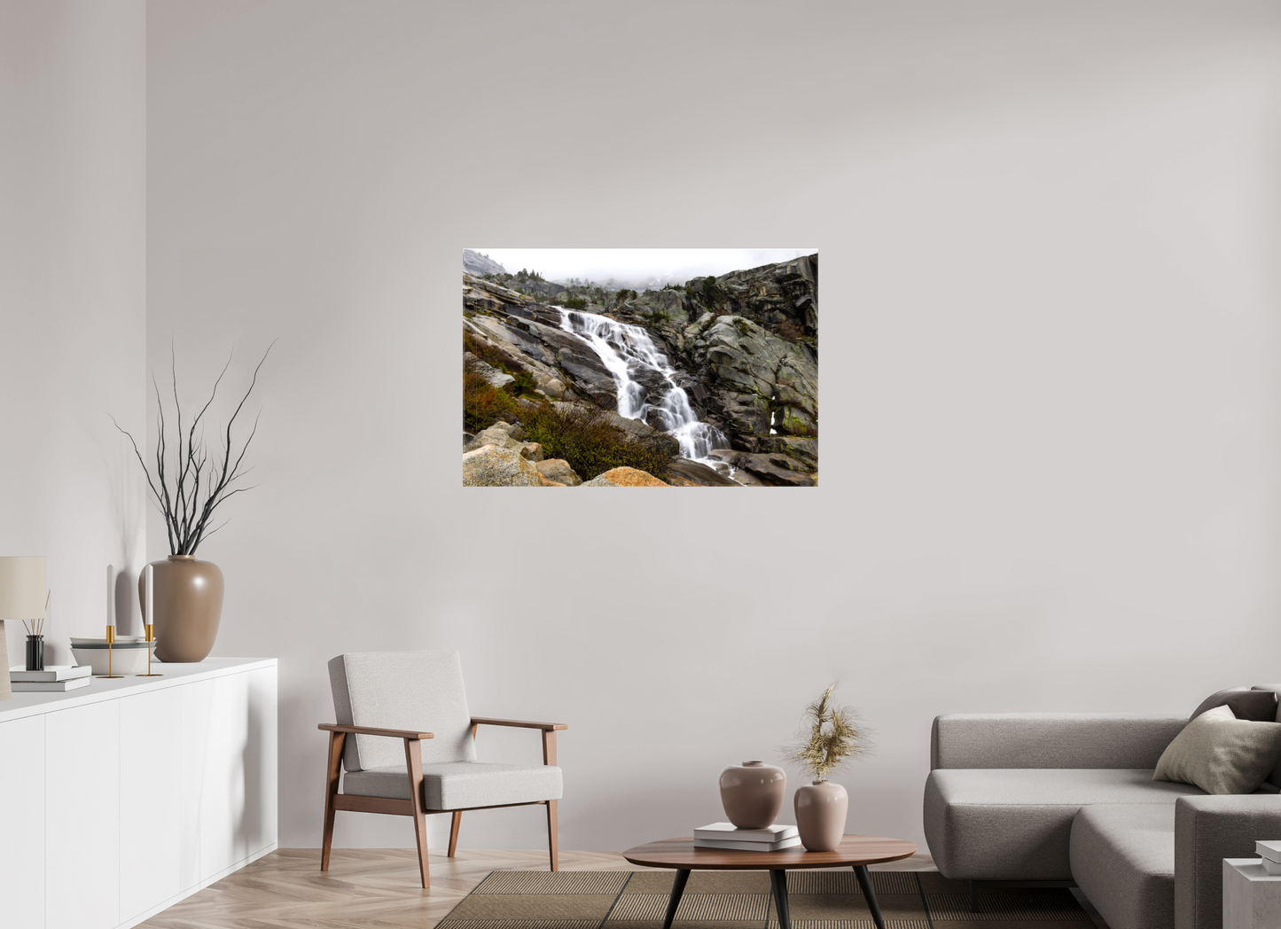 45 x 30″, Glossy Canvas on Stretcher Frame Tokopah Falls