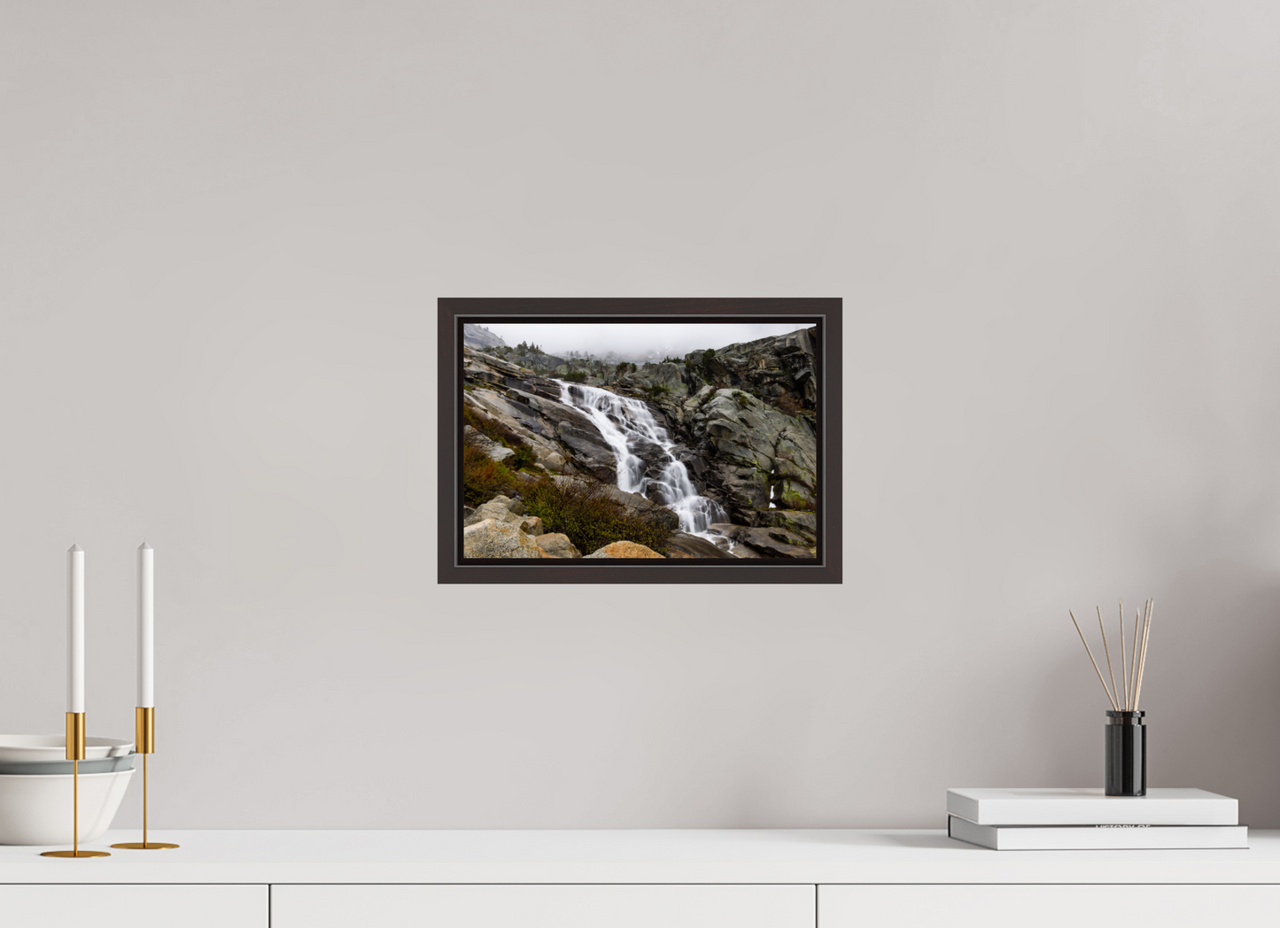 12 x 8″, Alder Brown Wooden Floater Frame Tokopah Falls