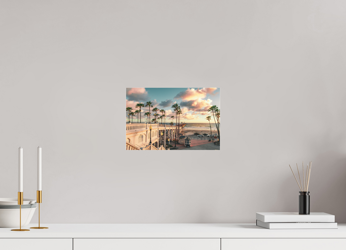 12 x 8″, Fine Art Pigment under Acrylic Glass Beautiful Clouds at the Oceanside Pier