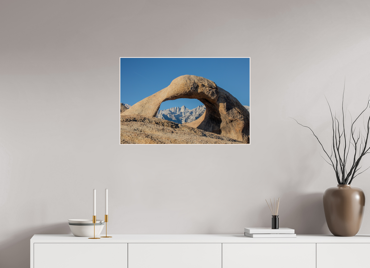 30 x 20″, Solid Wood Artbox Mobius Arch in the Alabama Hills