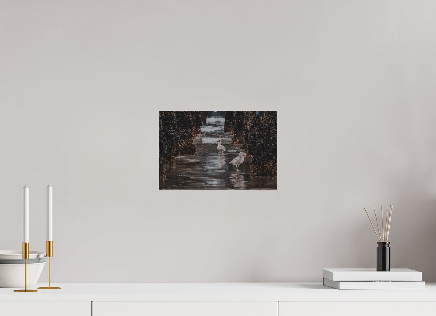 12 x 8″, Direct Print on Brushed Aluminum Under the Oceanside Pier