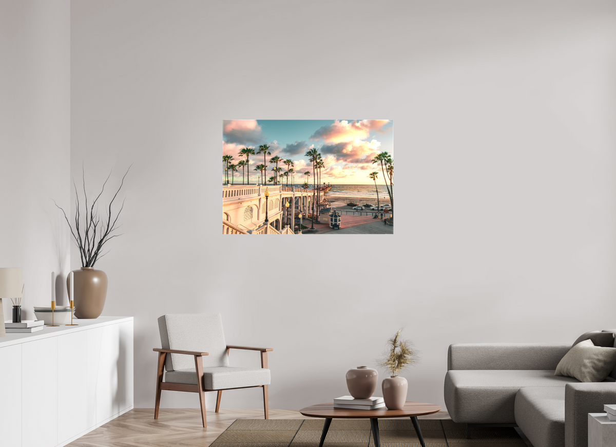 45 x 30″, Glossy Canvas on Stretcher Frame Beautiful Clouds at the Oceanside Pier