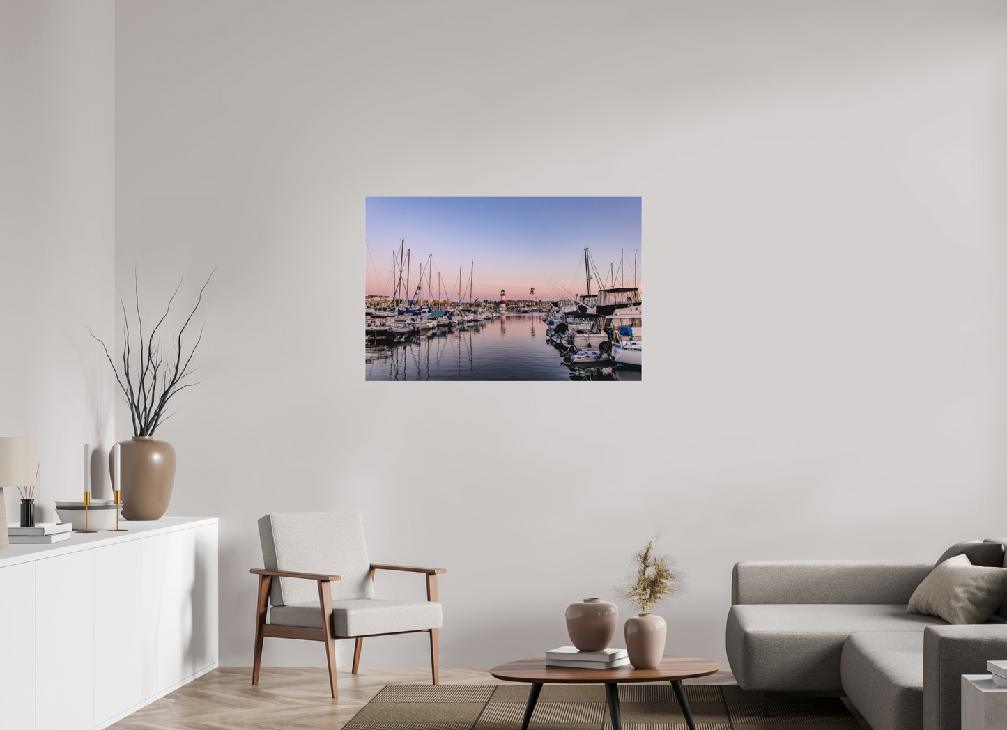45 x 30″, Fine Art Pigment under Acrylic Glass The Oceanside Harbor