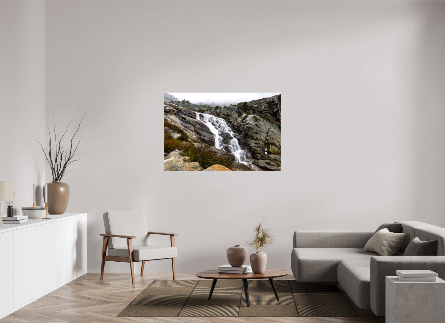 54 x 36″, Glossy Canvas on Stretcher Frame Tokopah Falls