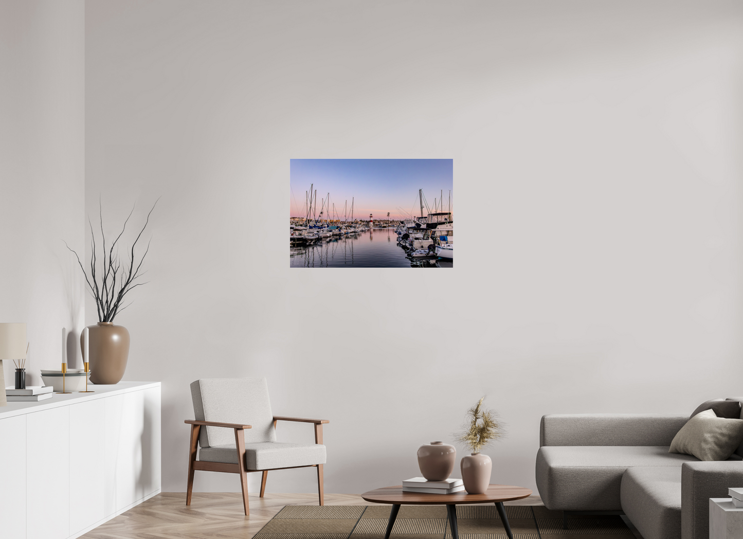 36 x 24″, Metallic Photo Print under Acrylic Glass The Oceanside Harbor
