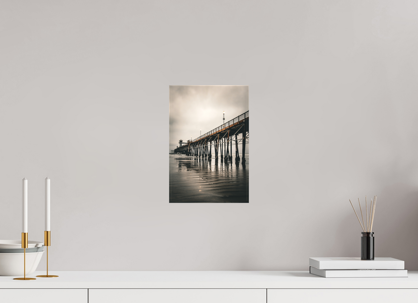 8 x 12″, Matte Canvas on Stretcher Frame Oceanside Pier in the Morning