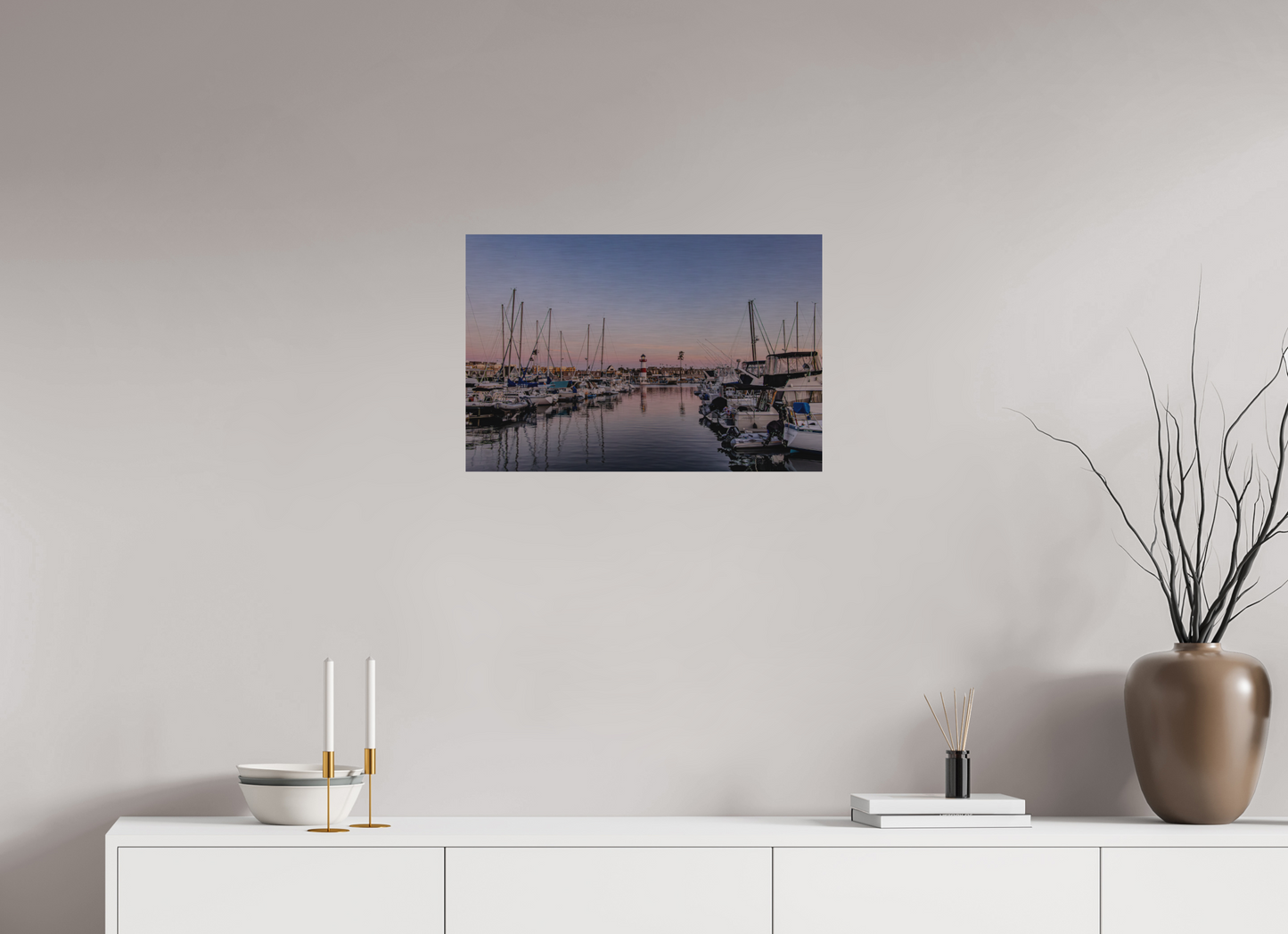 24 x 16″, Direct Print on Brushed Aluminum The Oceanside Harbor