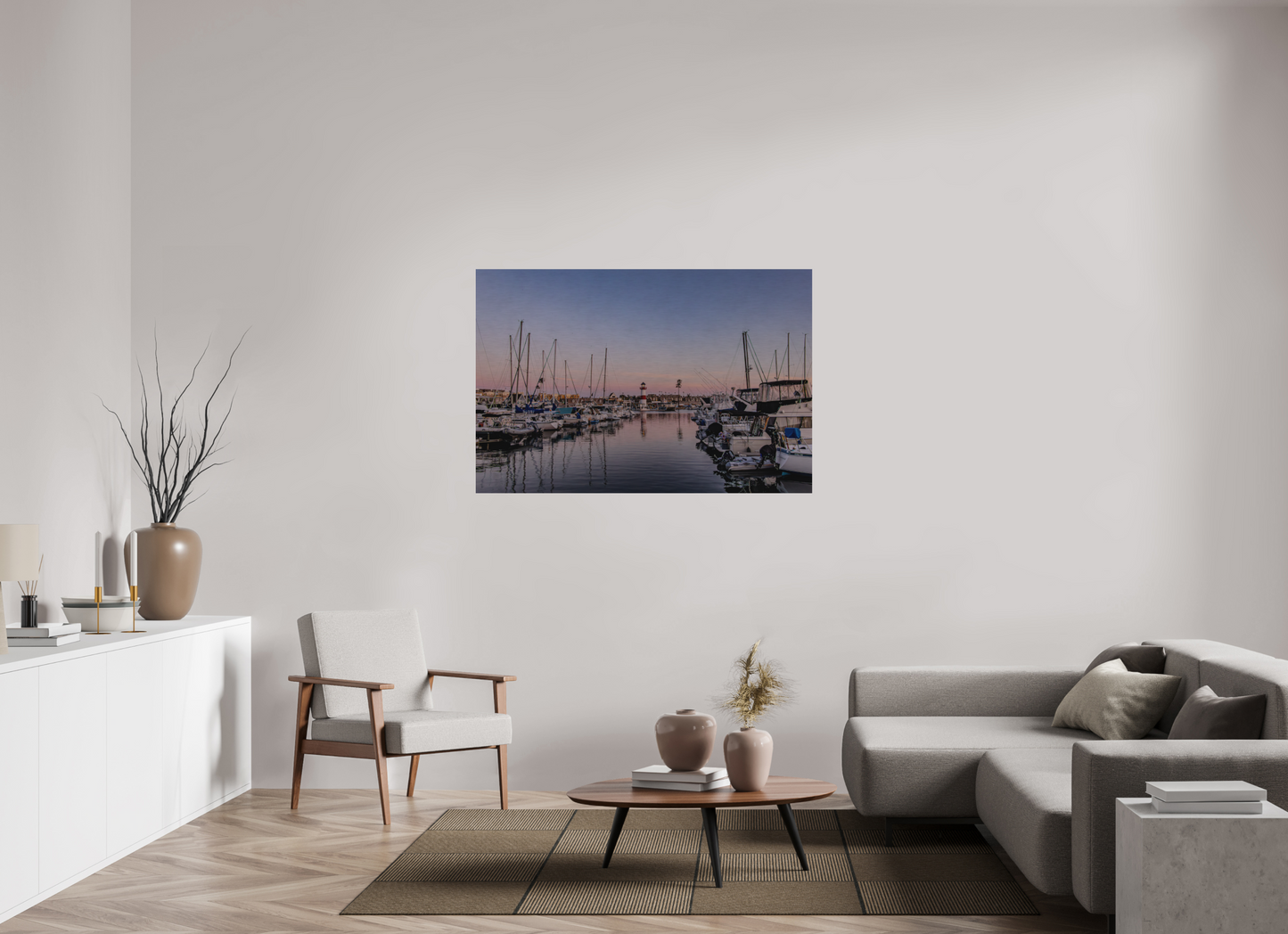 54 x 36″, Direct Print on Brushed Aluminum The Oceanside Harbor