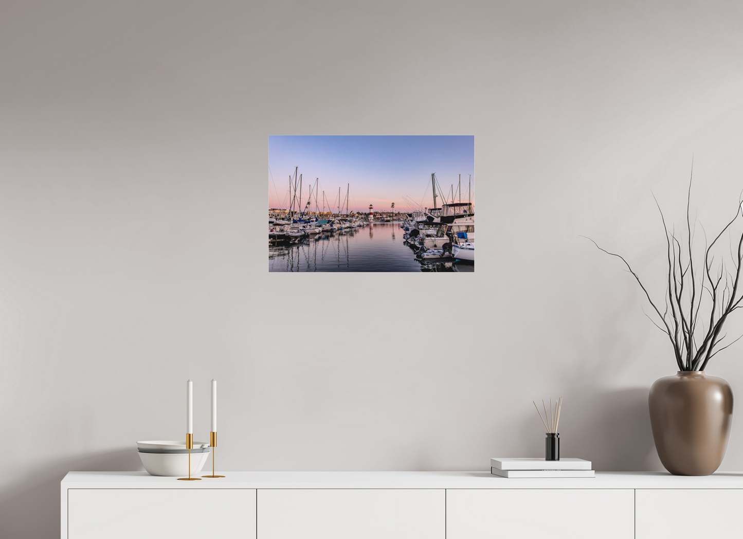 24 x 16″, Photo Print Under Matte Acrylic Glass The Oceanside Harbor