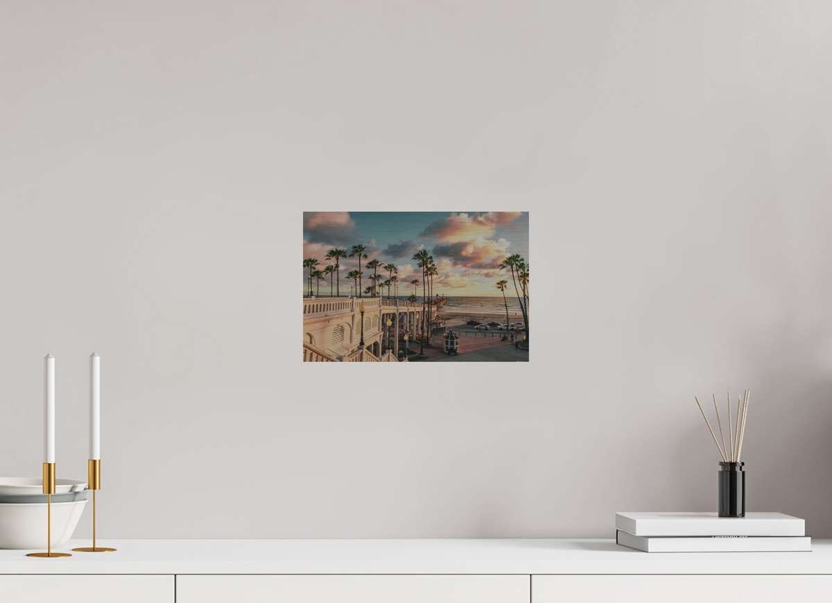 12 x 8″, Direct Print on Brushed Aluminum Beautiful Clouds at the Oceanside Pier