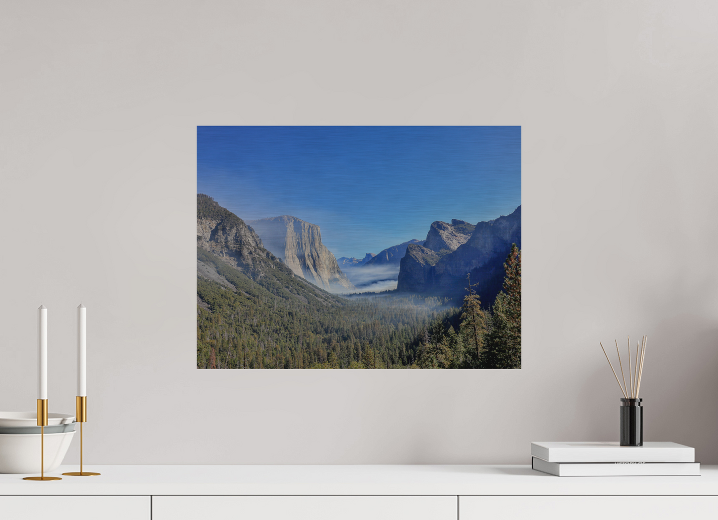 20 x 15″, Direct Print on Brushed Aluminum Half Dome View Point in Yosemite National Park