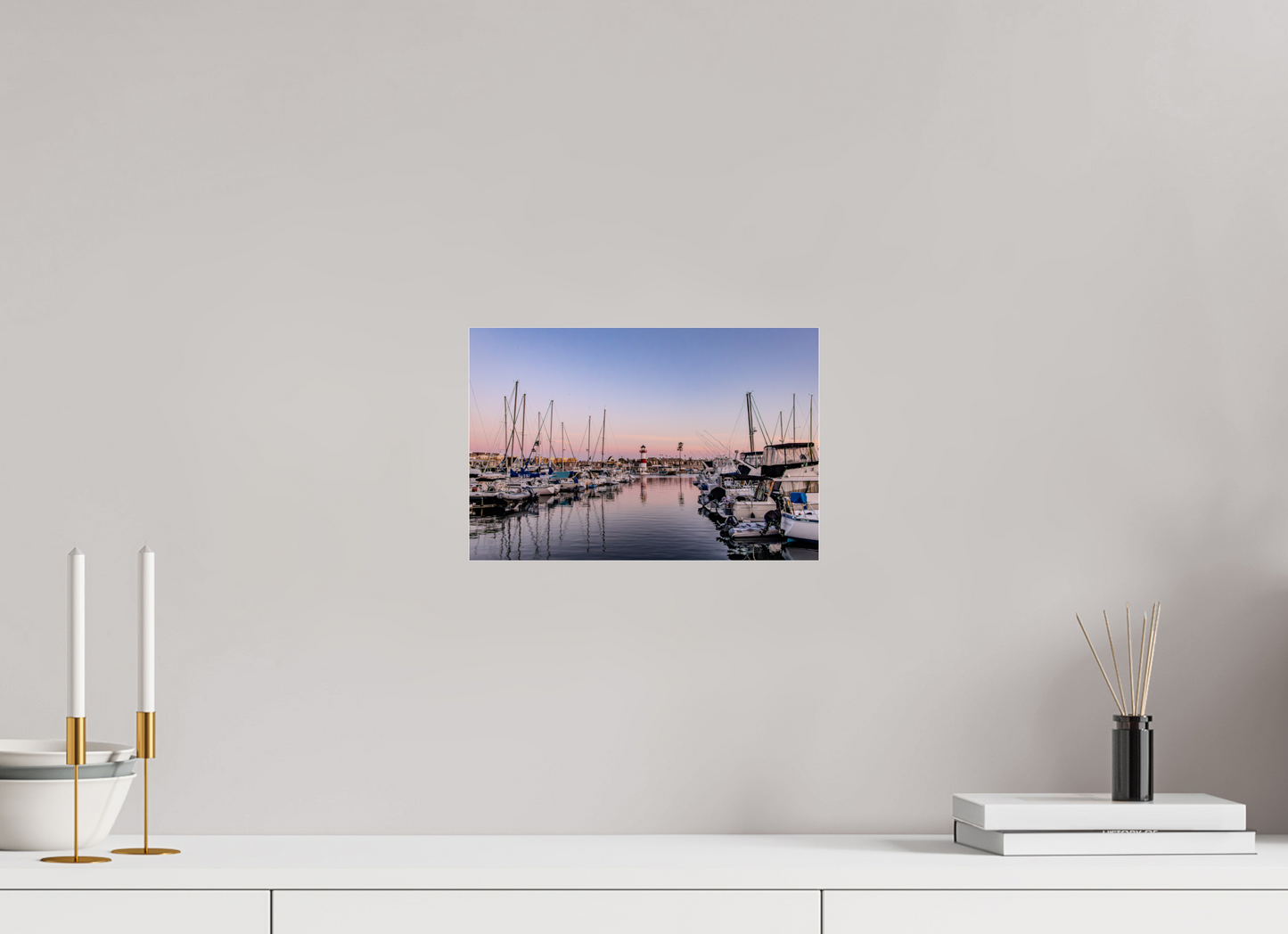 12 x 8″, Metallic Photo Print under Acrylic Glass The Oceanside Harbor