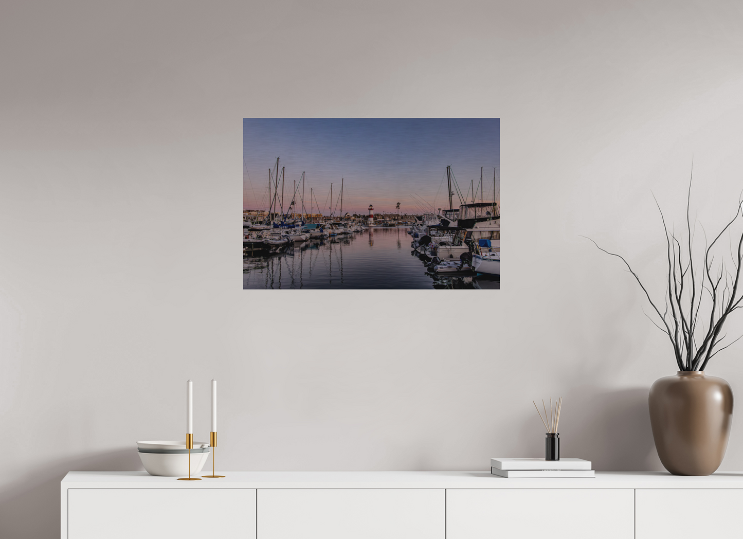 30 x 20″, Direct Print on Brushed Aluminum The Oceanside Harbor