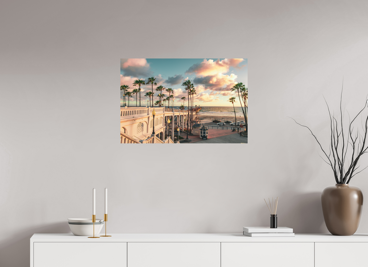 30 x 20″, Direct Print on Aluminum Dibond Beautiful Clouds at the Oceanside Pier