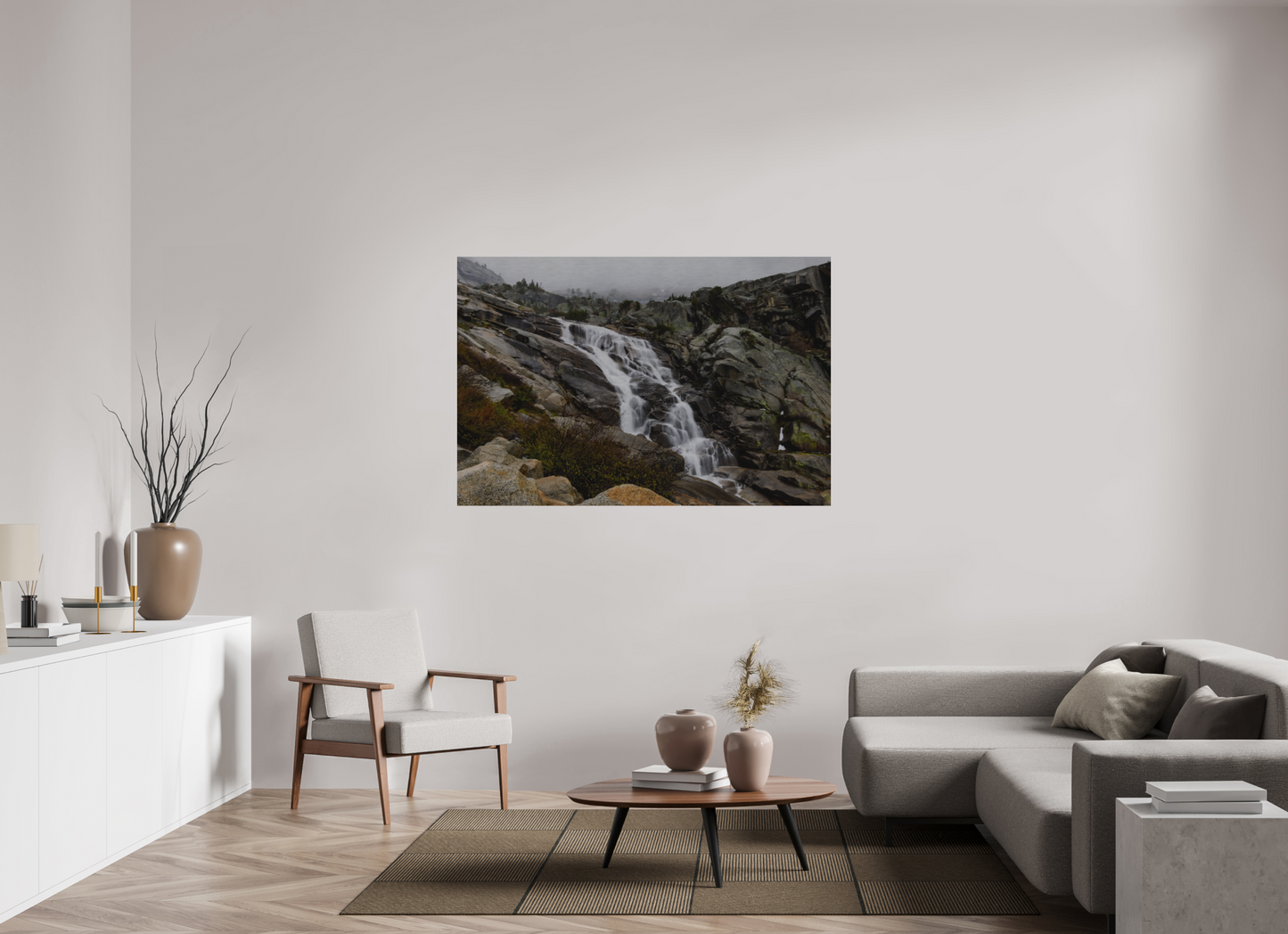 60 x 40″, Direct Print on Brushed Aluminum Tokopah Falls