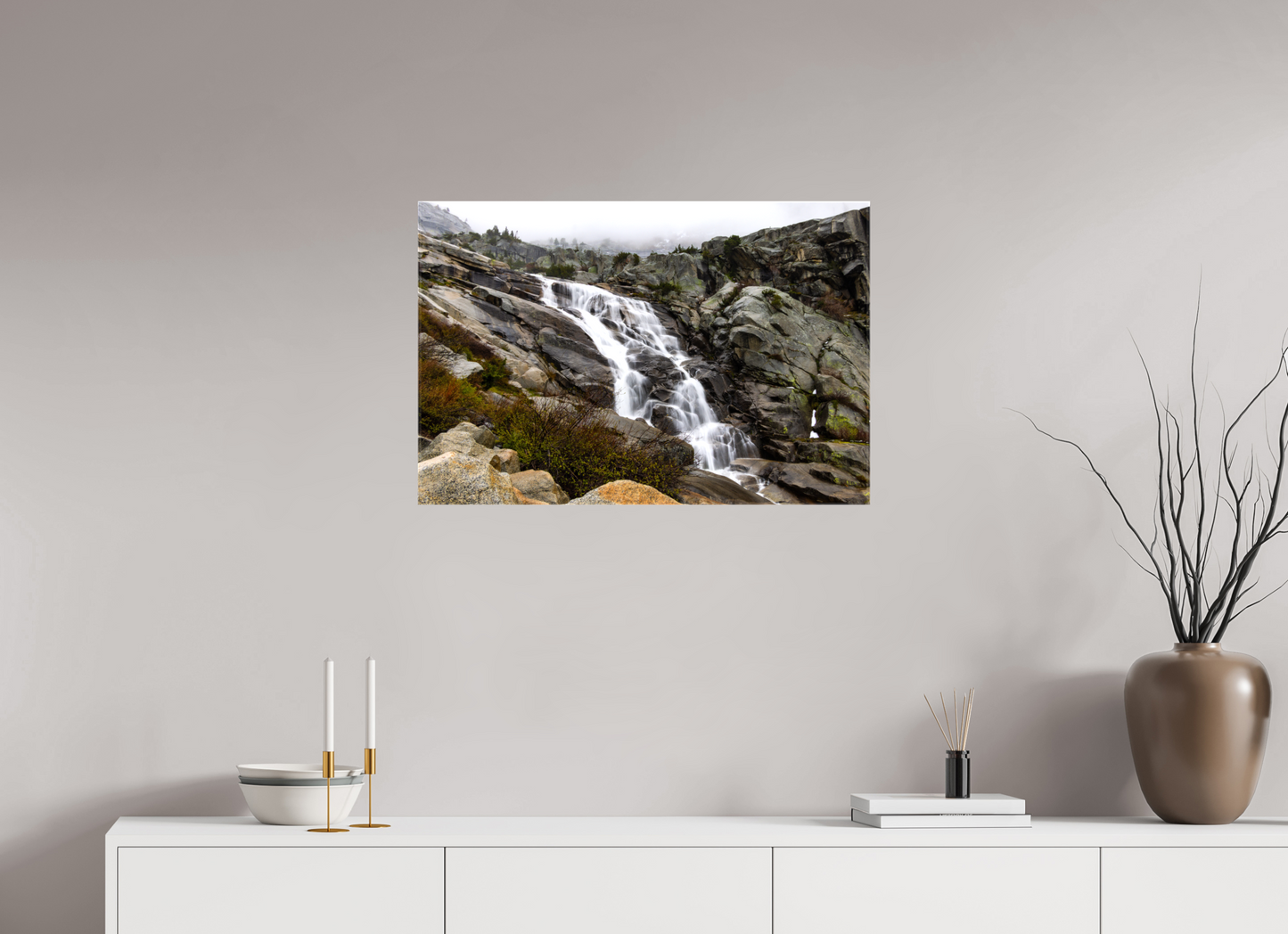 30 x 20″, Glossy Canvas on Stretcher Frame Tokopah Falls