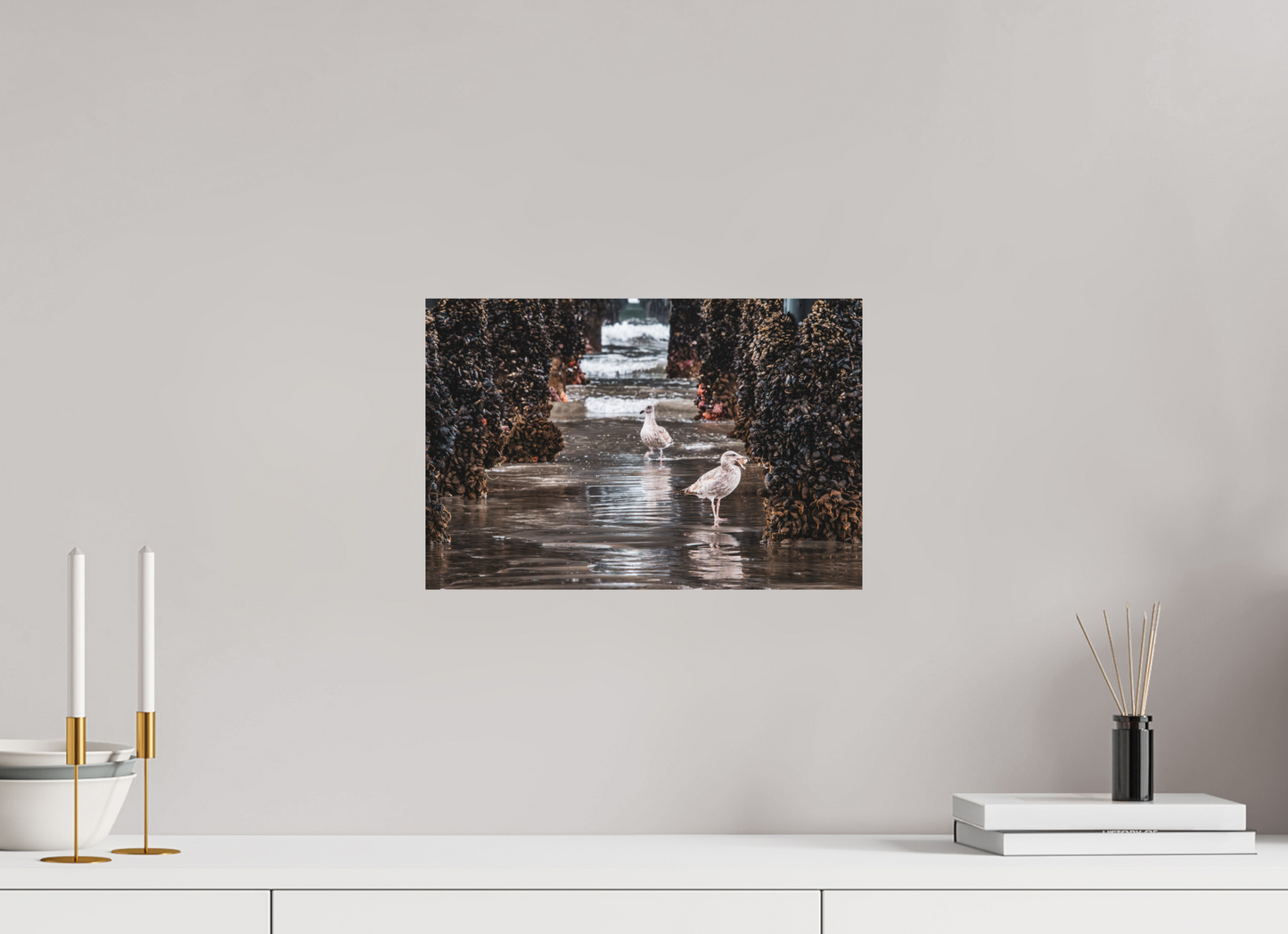 15 x 10″, Fine Art Print on Aluminum Dibond Under the Oceanside Pier