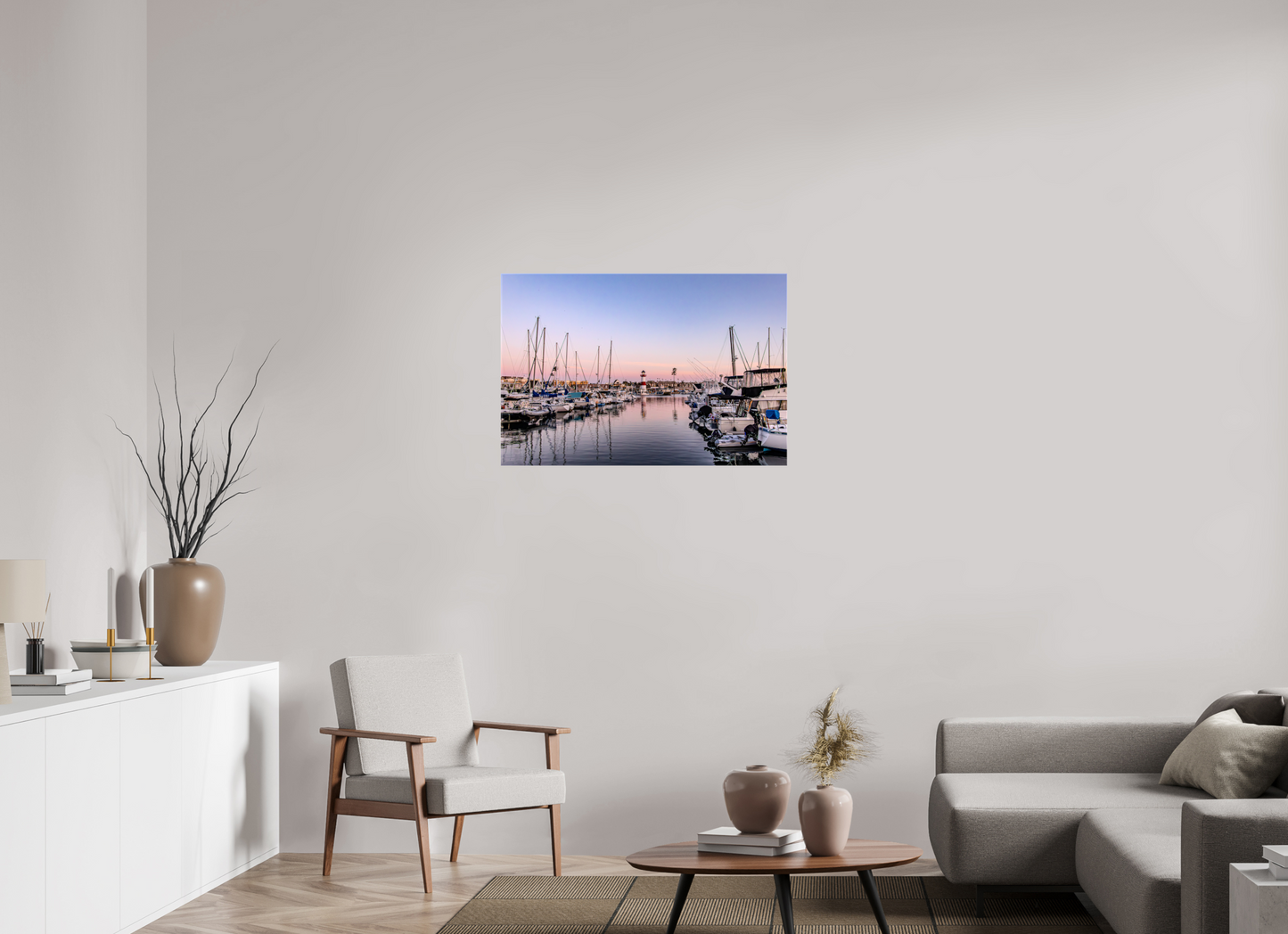 36 x 24″, Glossy Canvas on Stretcher Frame The Oceanside Harbor