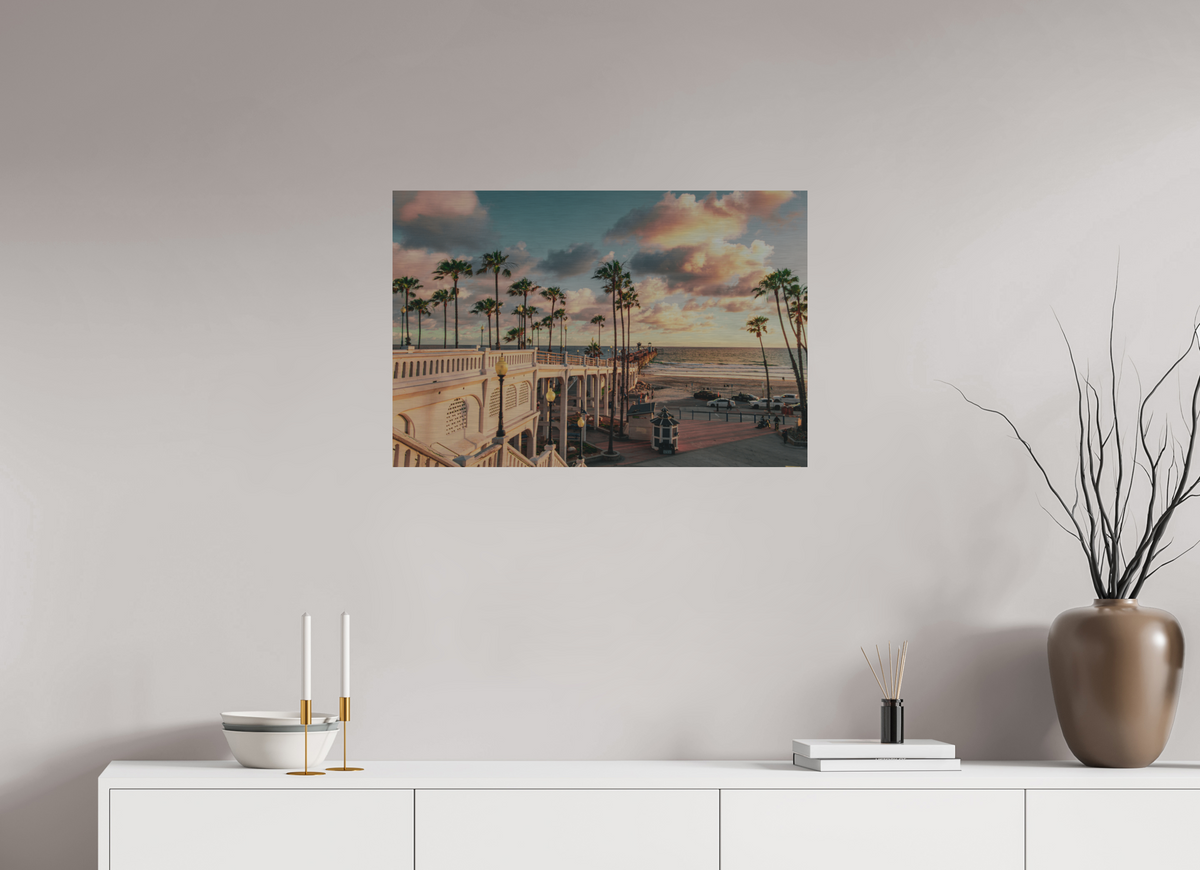 30 x 20″, Direct Print on Brushed Aluminum Beautiful Clouds at the Oceanside Pier
