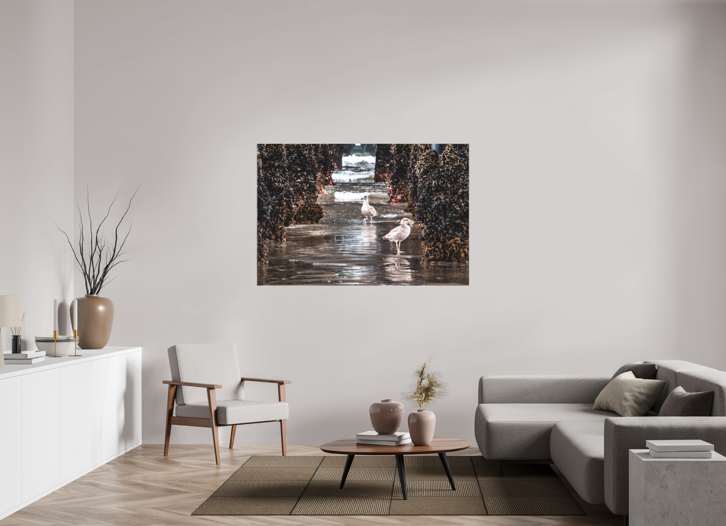 60 x 40″, Glossy Canvas on Stretcher Frame Under the Oceanside Pier