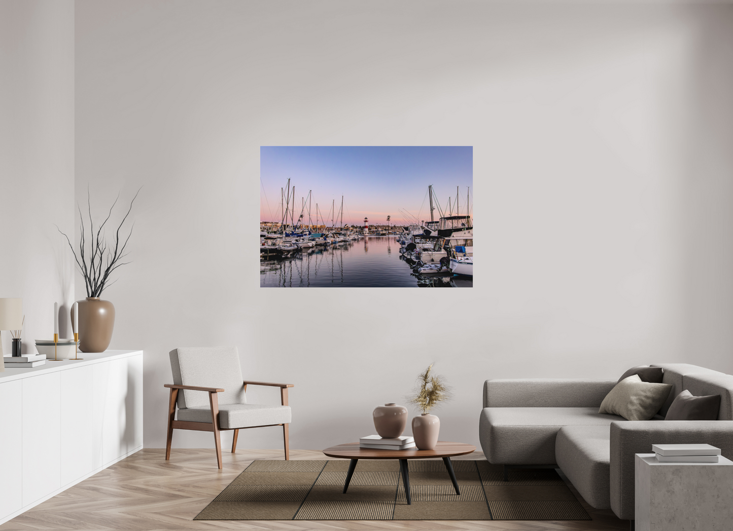60 x 40″, Fine Art Pigment under Acrylic Glass The Oceanside Harbor