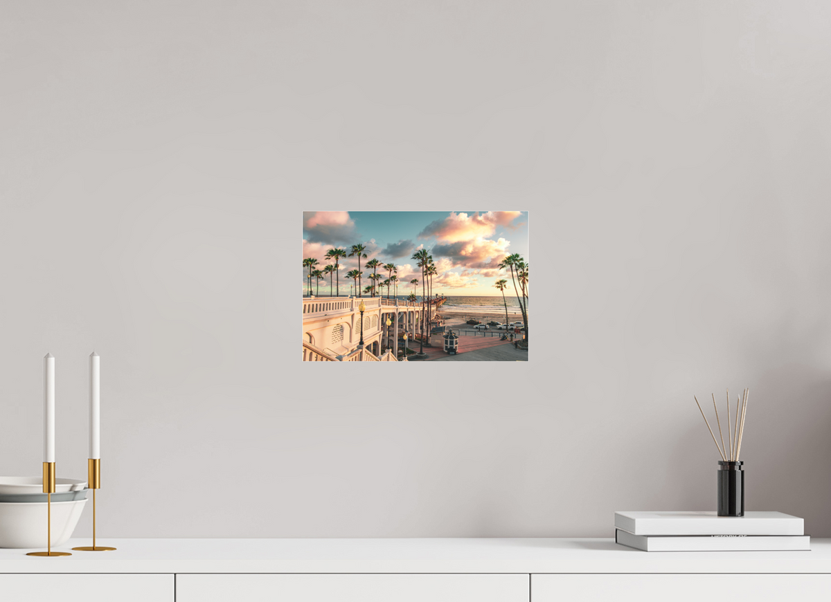 12 x 8″, Photo Print Under Matte Acrylic Glass Beautiful Clouds at the Oceanside Pier