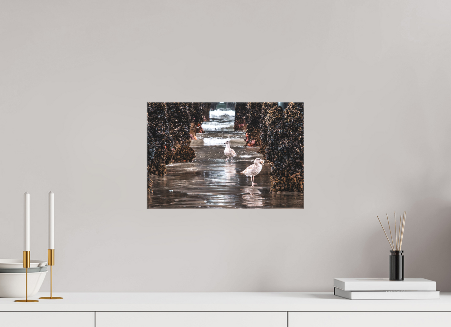 15 x 10″, Glossy Canvas on Stretcher Frame Under the Oceanside Pier