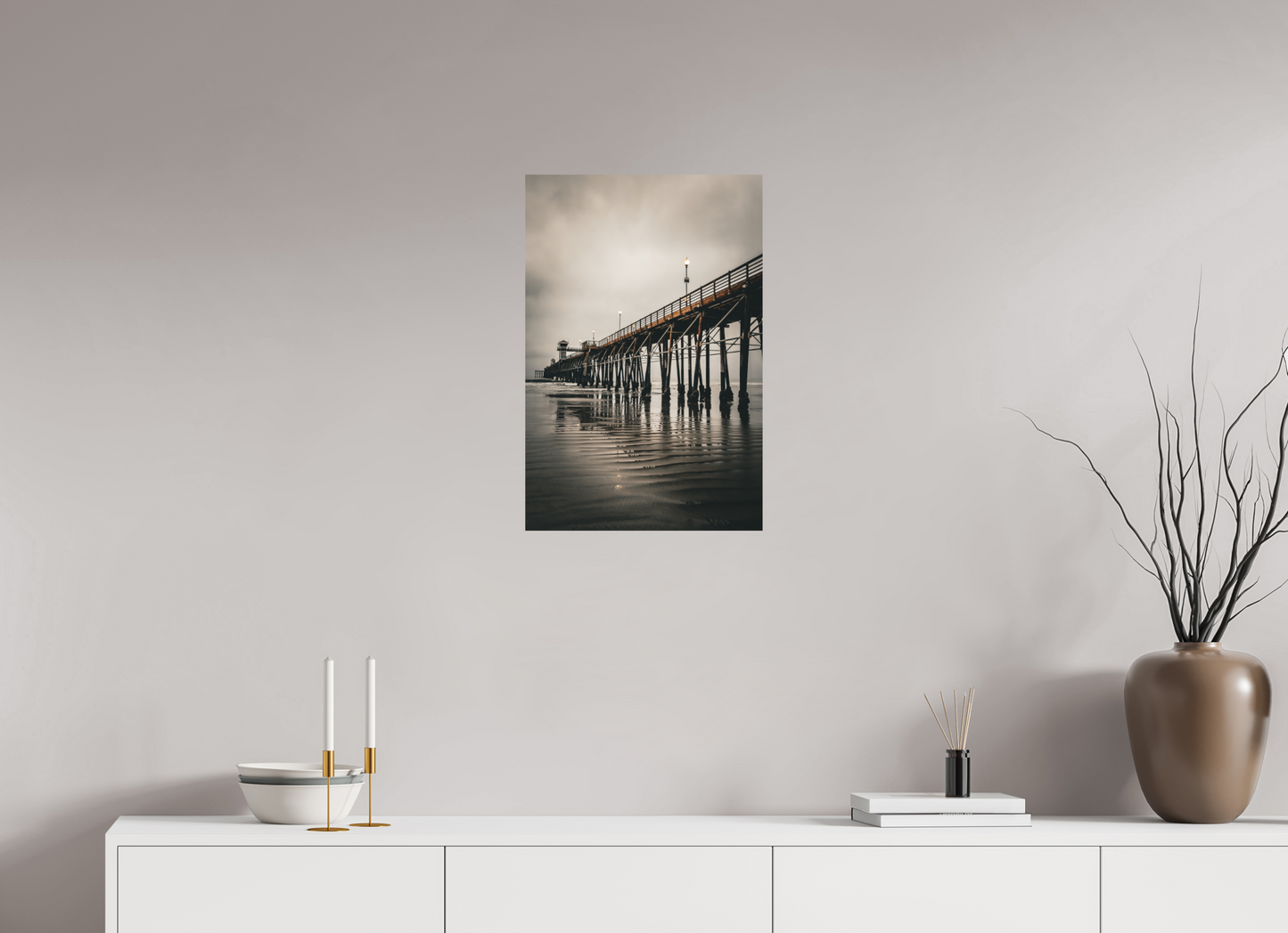 16 x 24″, Direct Print on Aluminum Dibond Oceanside Pier in the Morning