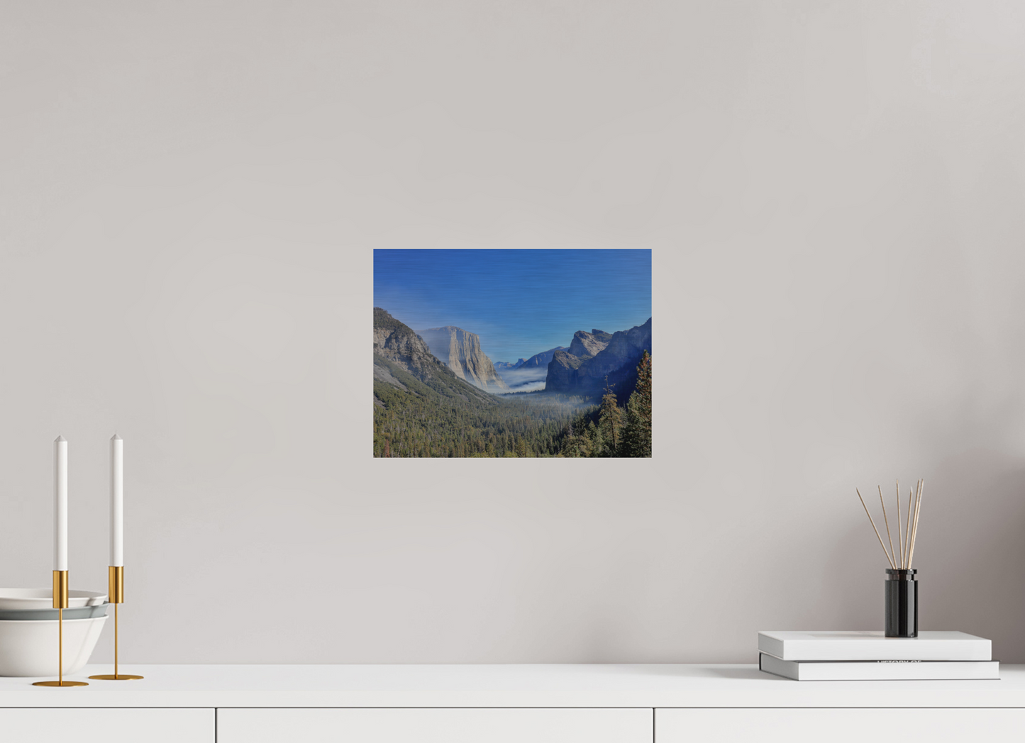 12 x 9″, Direct Print on Brushed Aluminum Half Dome View Point in Yosemite National Park