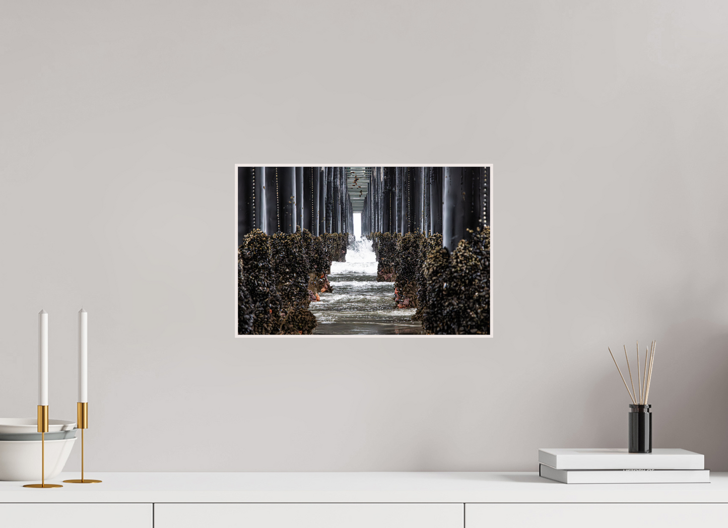 15 x 10″, Solid Wood Artbox Under the Oceanside Pier
