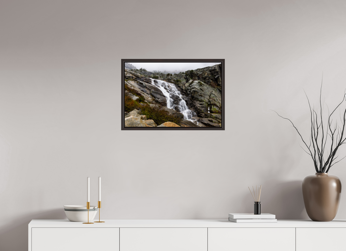 24 x 16″, Alder Brown Wooden Floater Frame Tokopah Falls