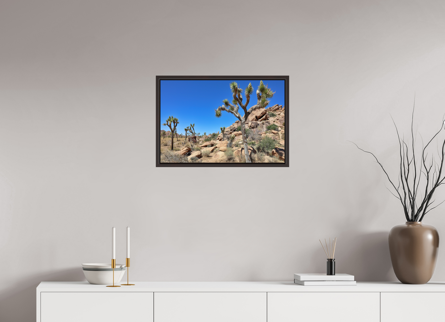 24 x 16″, Alder Brown Wooden Floater Frame Joshua Trees