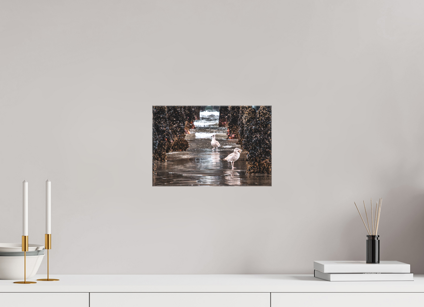 12 x 8″, Glossy Canvas on Stretcher Frame Under the Oceanside Pier