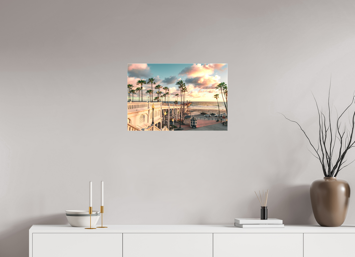 24 x 16″, Glossy Canvas on Stretcher Frame Beautiful Clouds at the Oceanside Pier