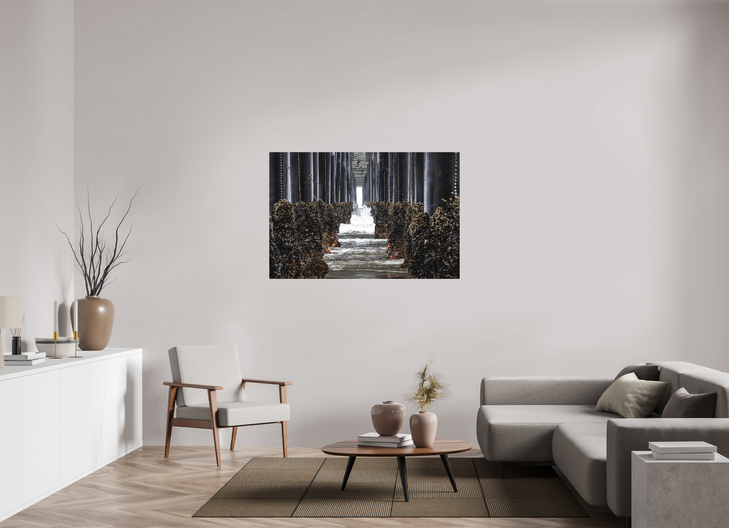 54 x 36″, Direct Print on Aluminum Dibond Under the Oceanside Pier