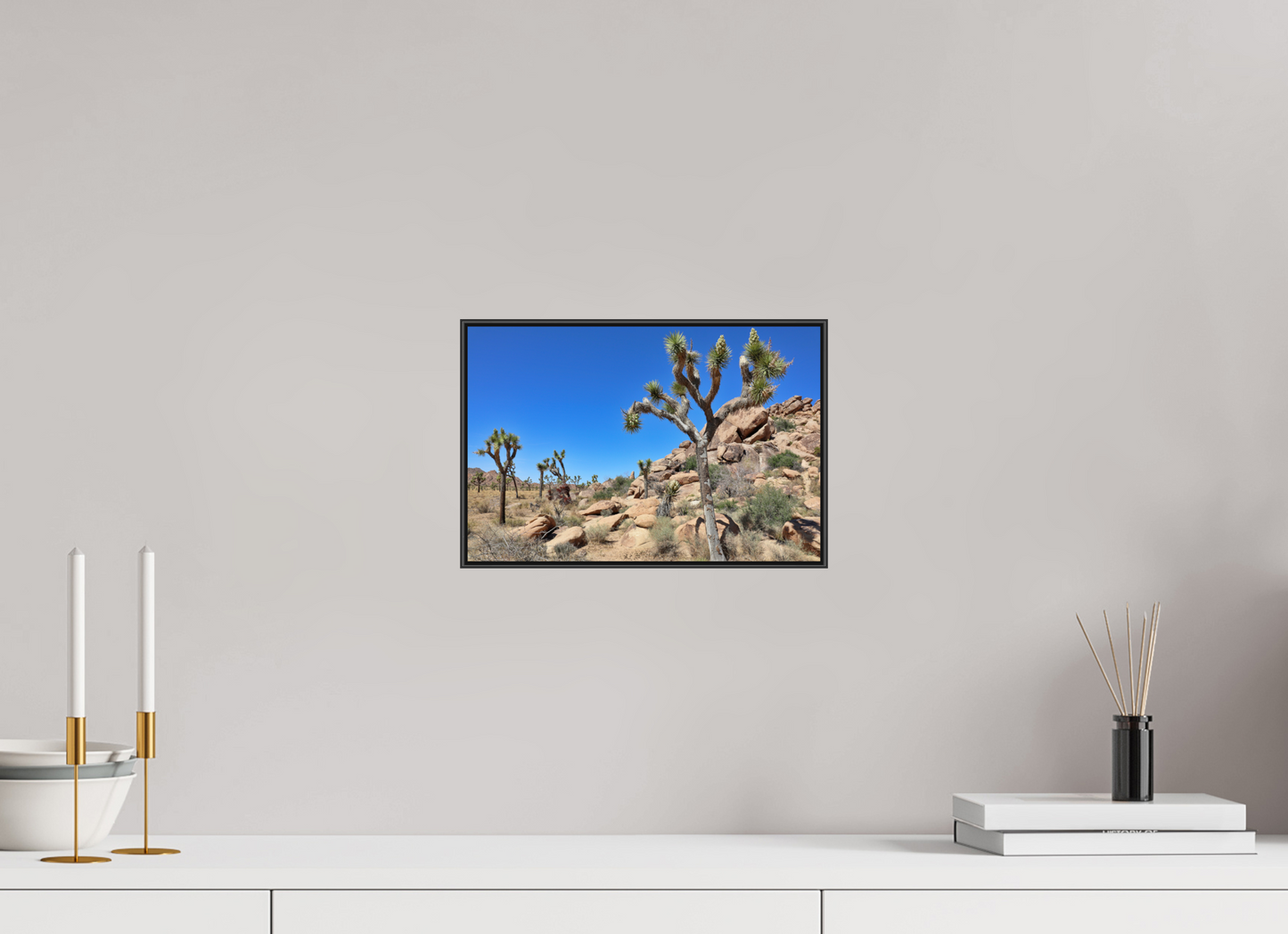 12 x 8″, Aluminium Flame under Acrylic Glass Joshua Trees