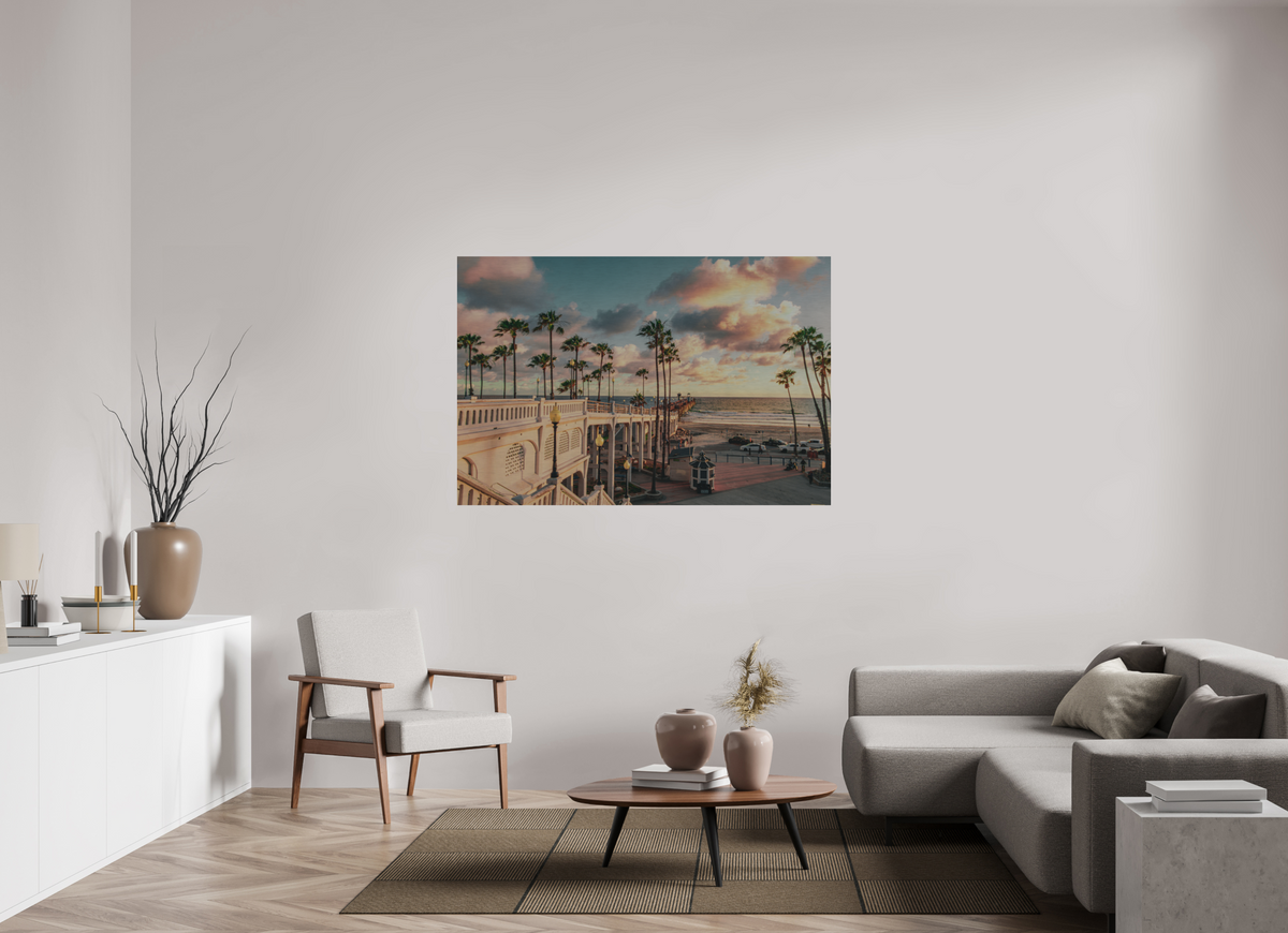 60 x 40″, Direct Print on Brushed Aluminum Beautiful Clouds at the Oceanside Pier