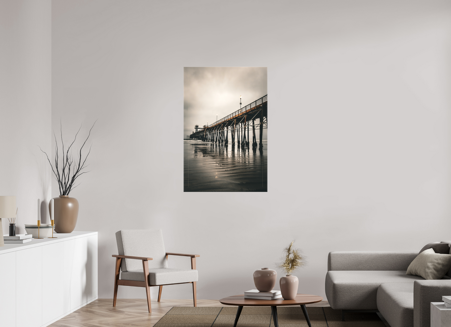 30 x 45″, Matte Canvas on Stretcher Frame Oceanside Pier in the Morning