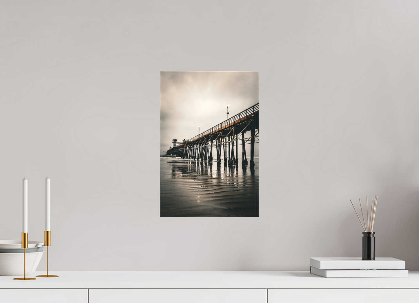 10 x 15″, Matte Canvas on Stretcher Frame Oceanside Pier in the Morning