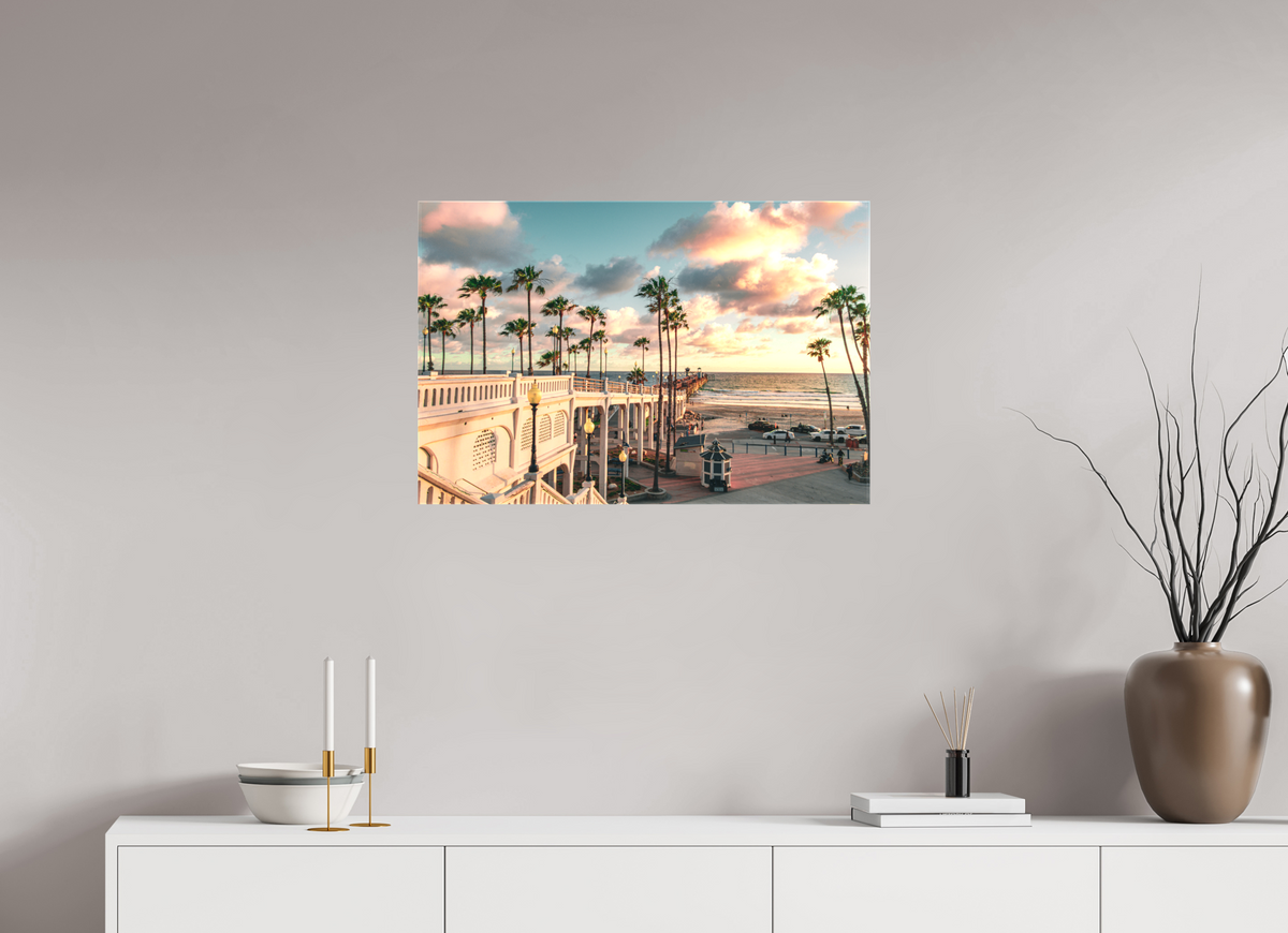 30 x 20″, Glossy Canvas on Stretcher Frame Beautiful Clouds at the Oceanside Pier