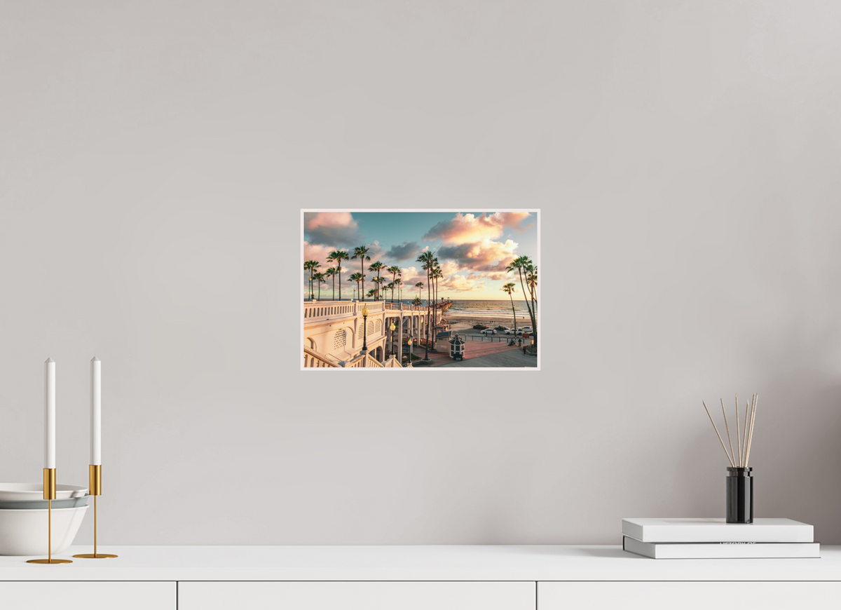 12 x 8″, Solid Wood Artbox Beautiful Clouds at the Oceanside Pier